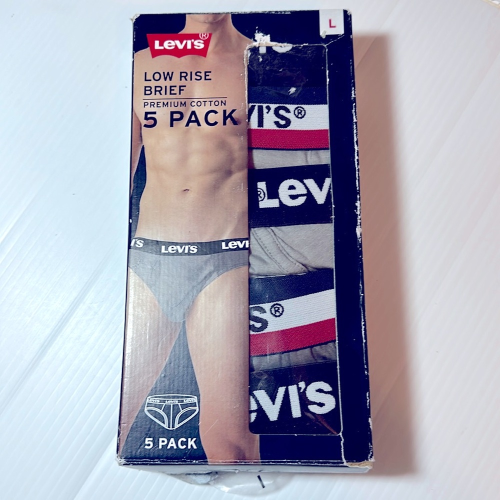 Levi’s 5-PK Low Rise Cotton Stretch Brief LG NWT